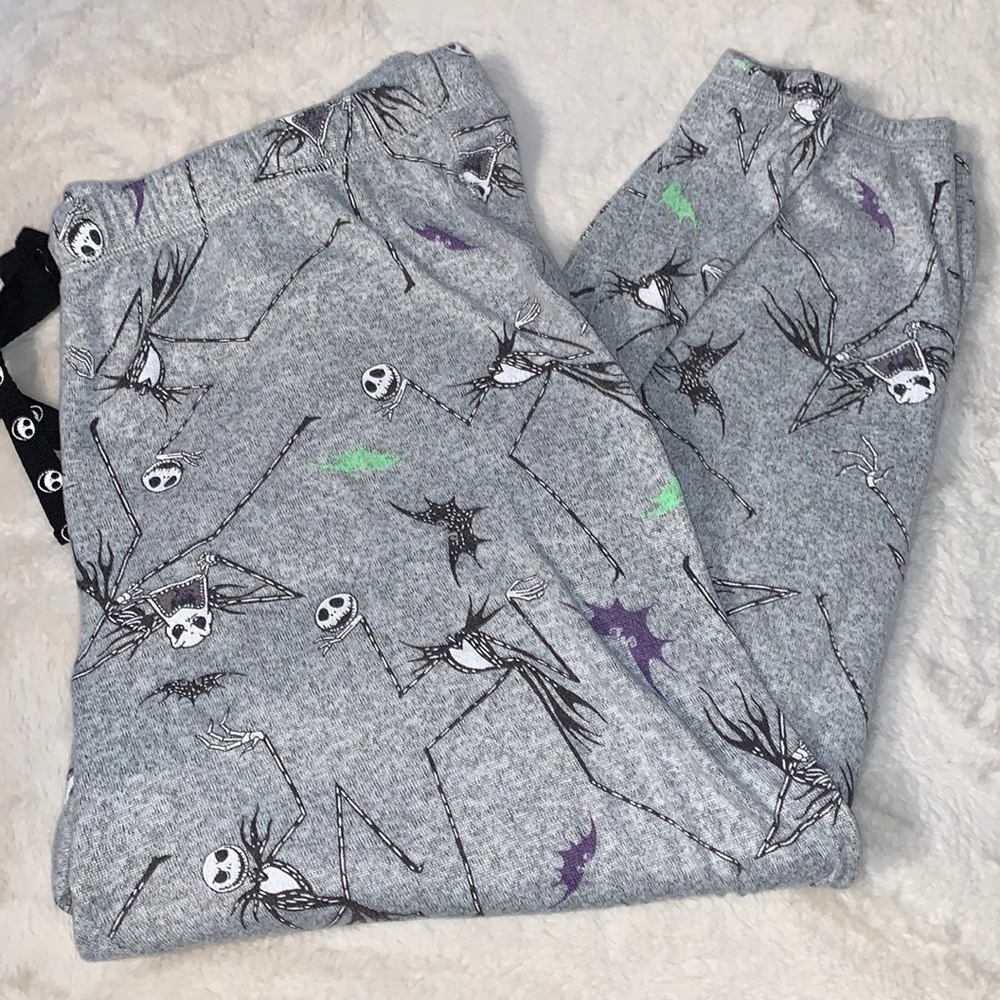 Large Disney Nightmare before Christmas stretchy knit pajama pants jogger